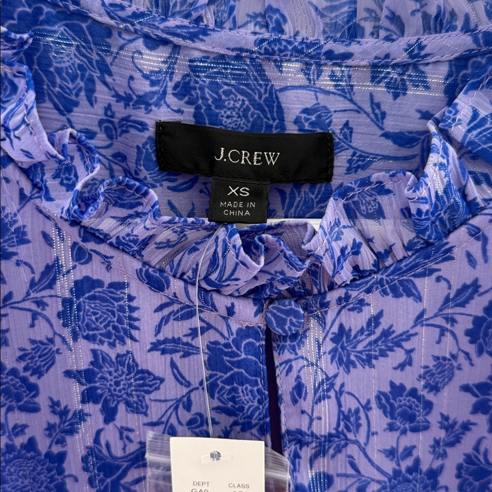 J. Crew Purple Floral Blouse - Picture 2 of 4